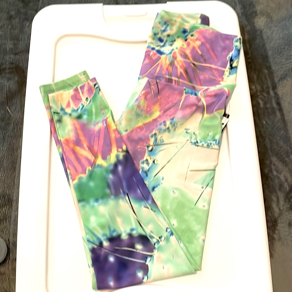 High rise multicolor 3/4 leggings
